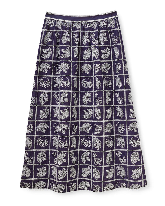 SU26 Celine Midi Skirt-Midnight Blue
