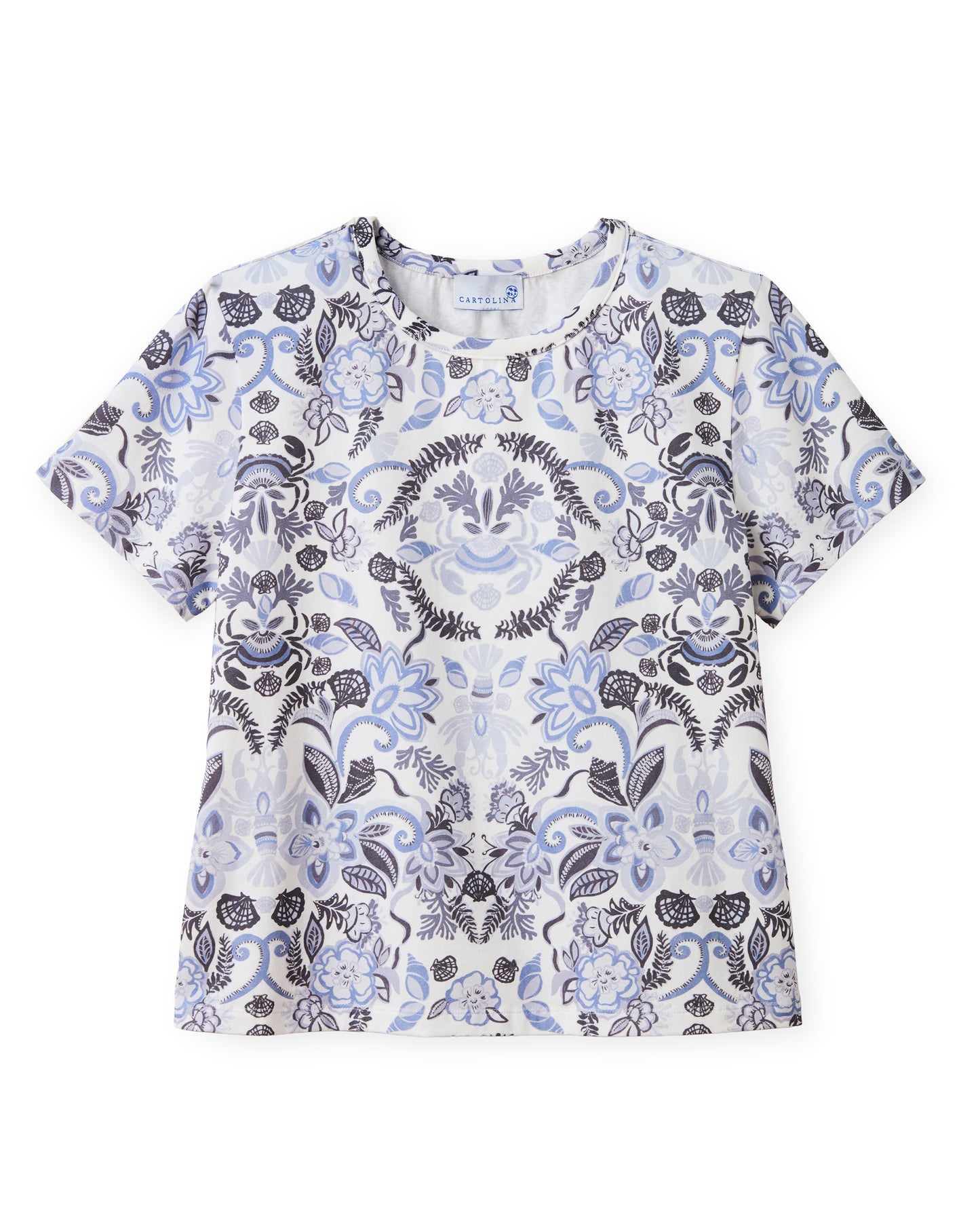 Dylan Printed Tee-Mariners Bloom Print-Blue Mist