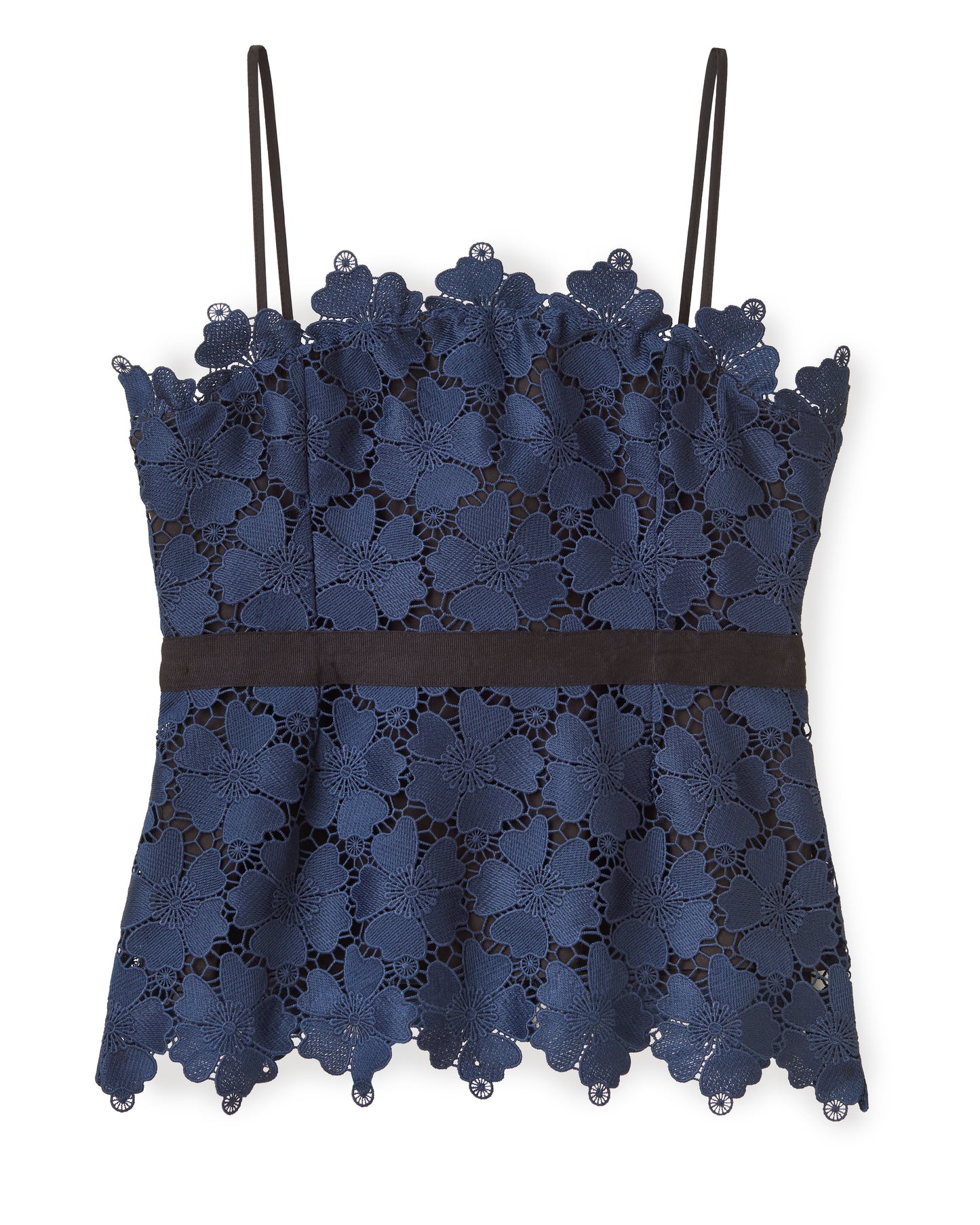 Romita Peplum Top-Midnight Blue