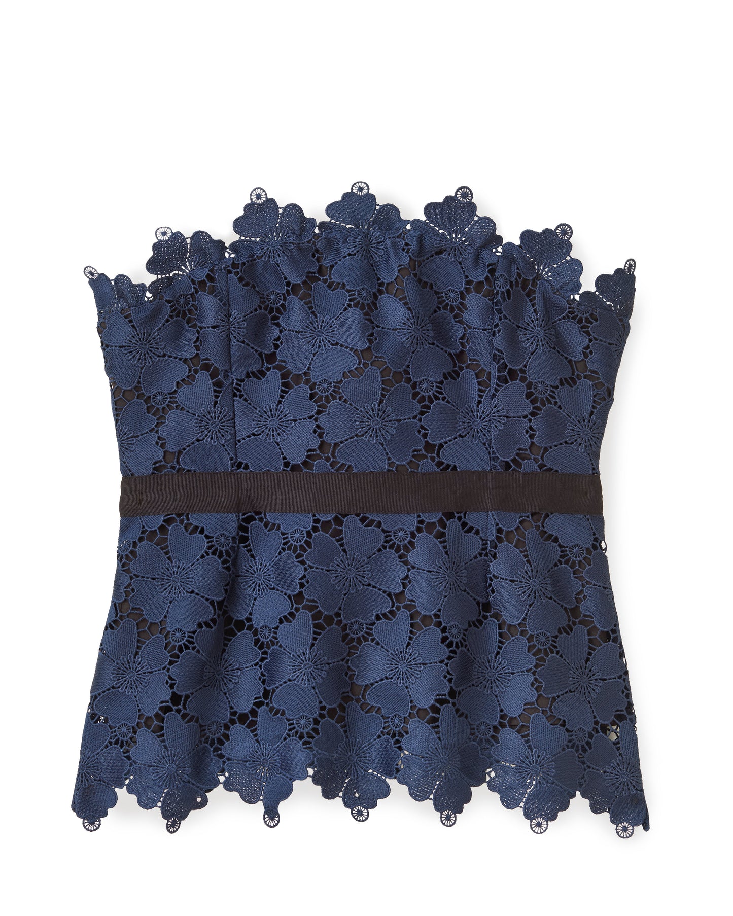 Romita Peplum Top-Midnight Blue