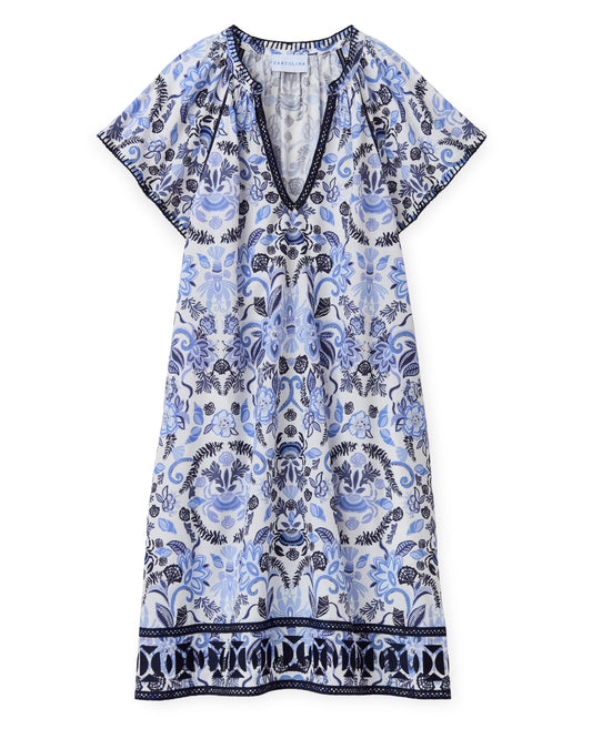Harper Dress-Mariners Bloom Print-Blue Mist