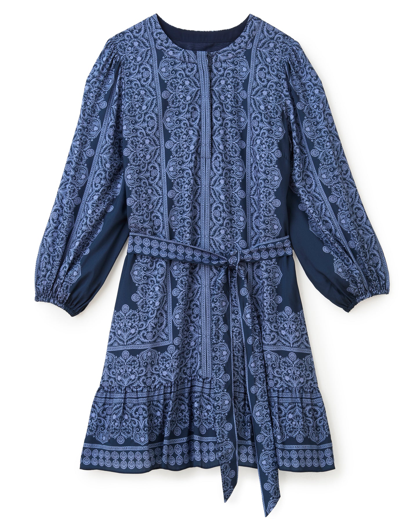 Bonnie Long Sleeve Dress-Carmel Trellis