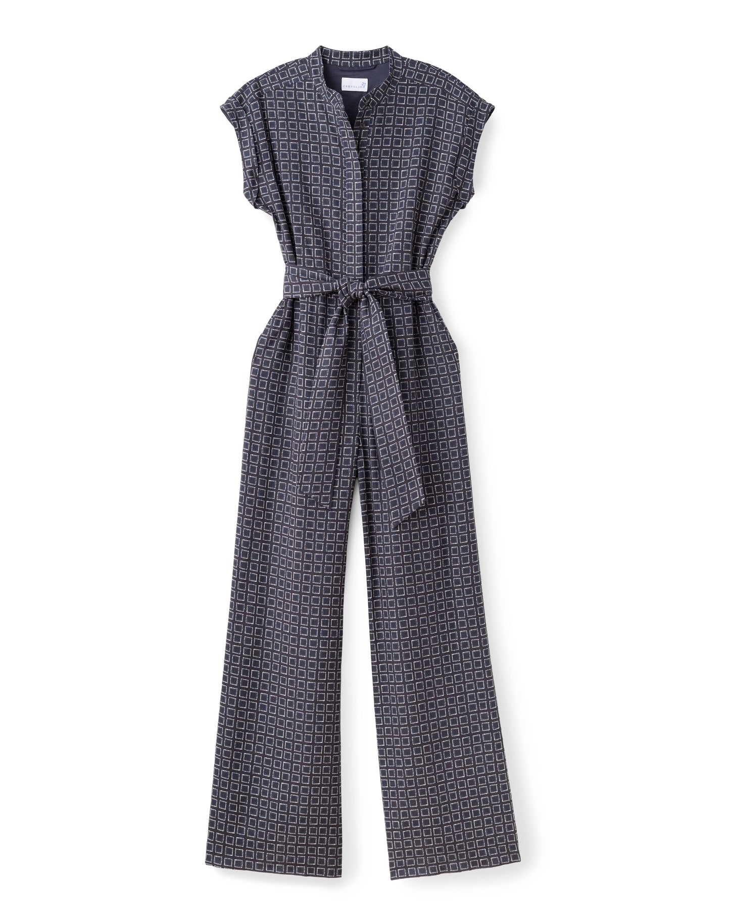 Marin Jumpsuit-Seaglass Print-Midnight Blue