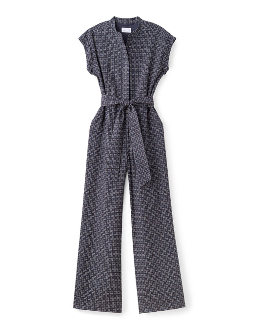 Marin Jumpsuit-Seaglass Print-Midnight Blue