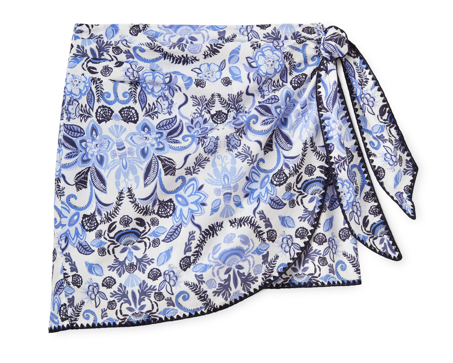 Maris Skort-Mariners Bloom Print-Blue Mist