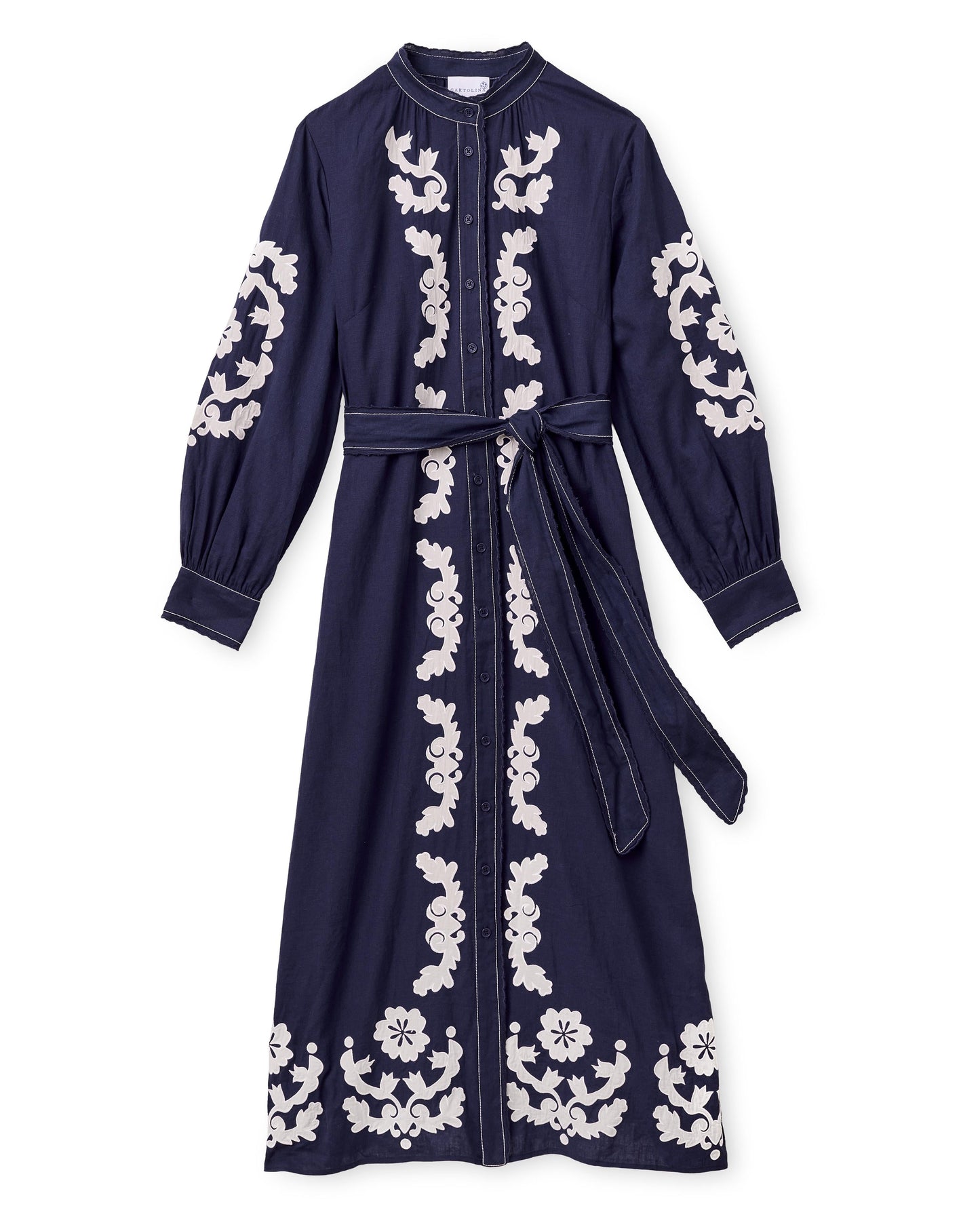 Ophelia Dress-Navy Prairie Floral Applique
