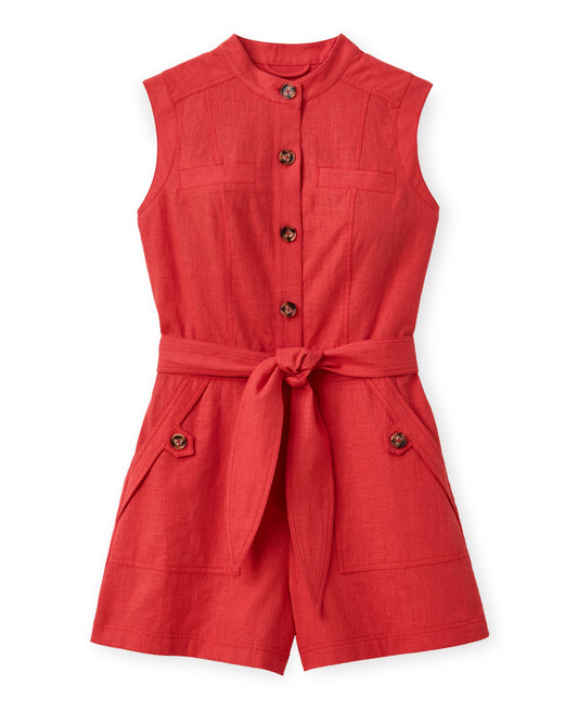 SU26 Rachel Sleeveless Romper-Poppy