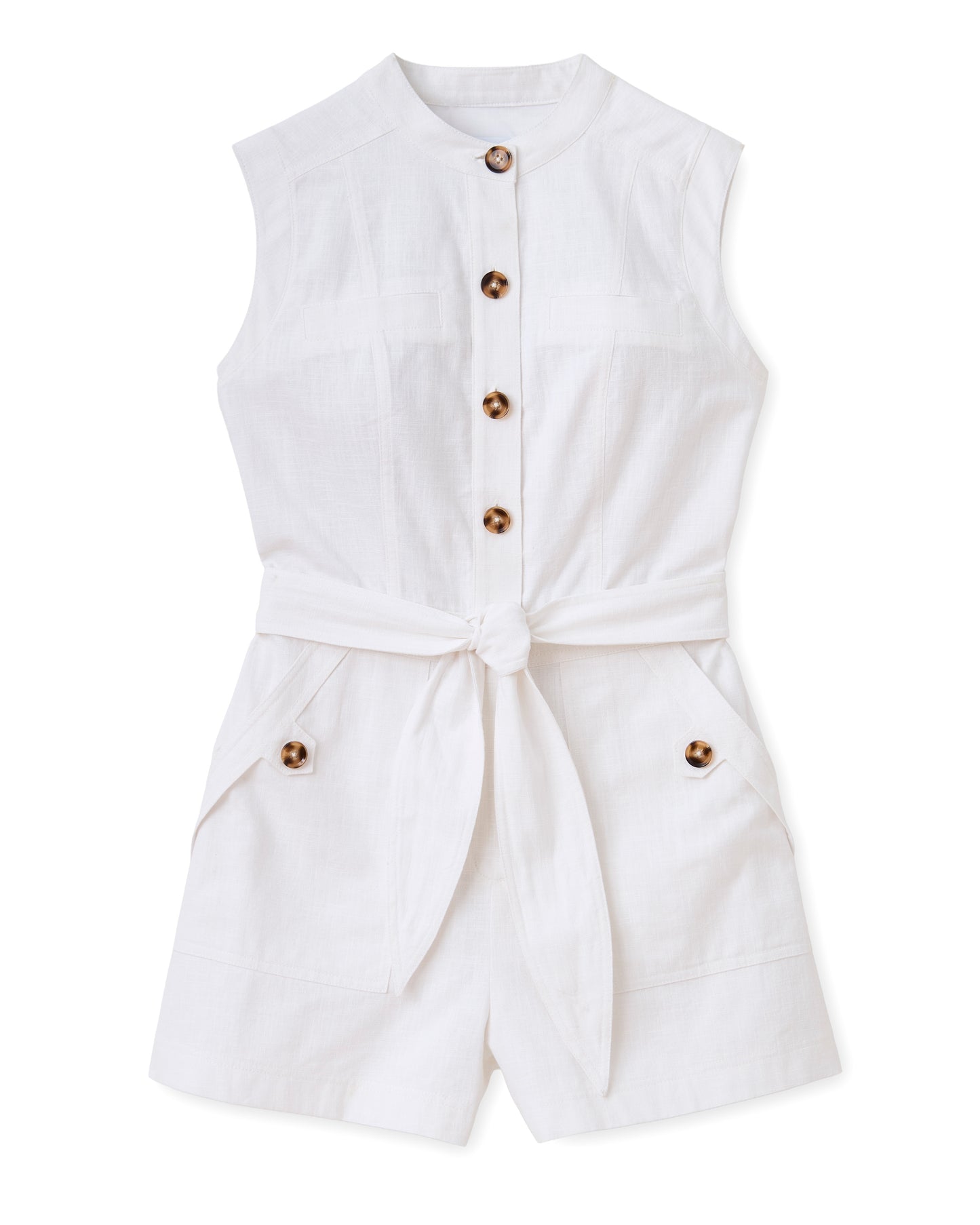 Rachel Sleeveless Romper-Bright White