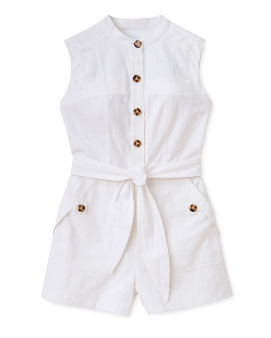 SU26 Rachel Sleeveless Romper-Bright White