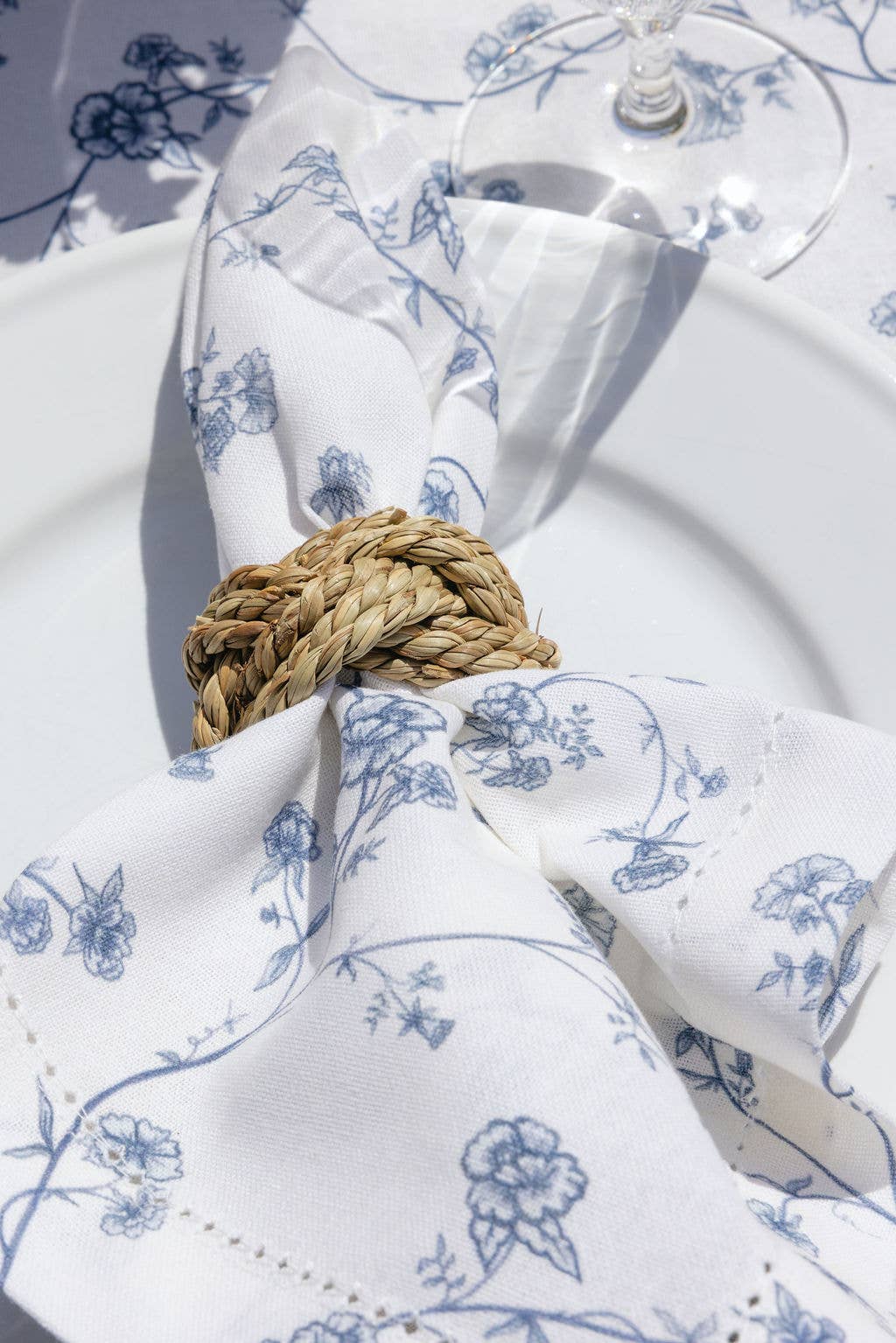 Delft Blue Dinner Napkins, Set of Four, Coastal Table Decor
