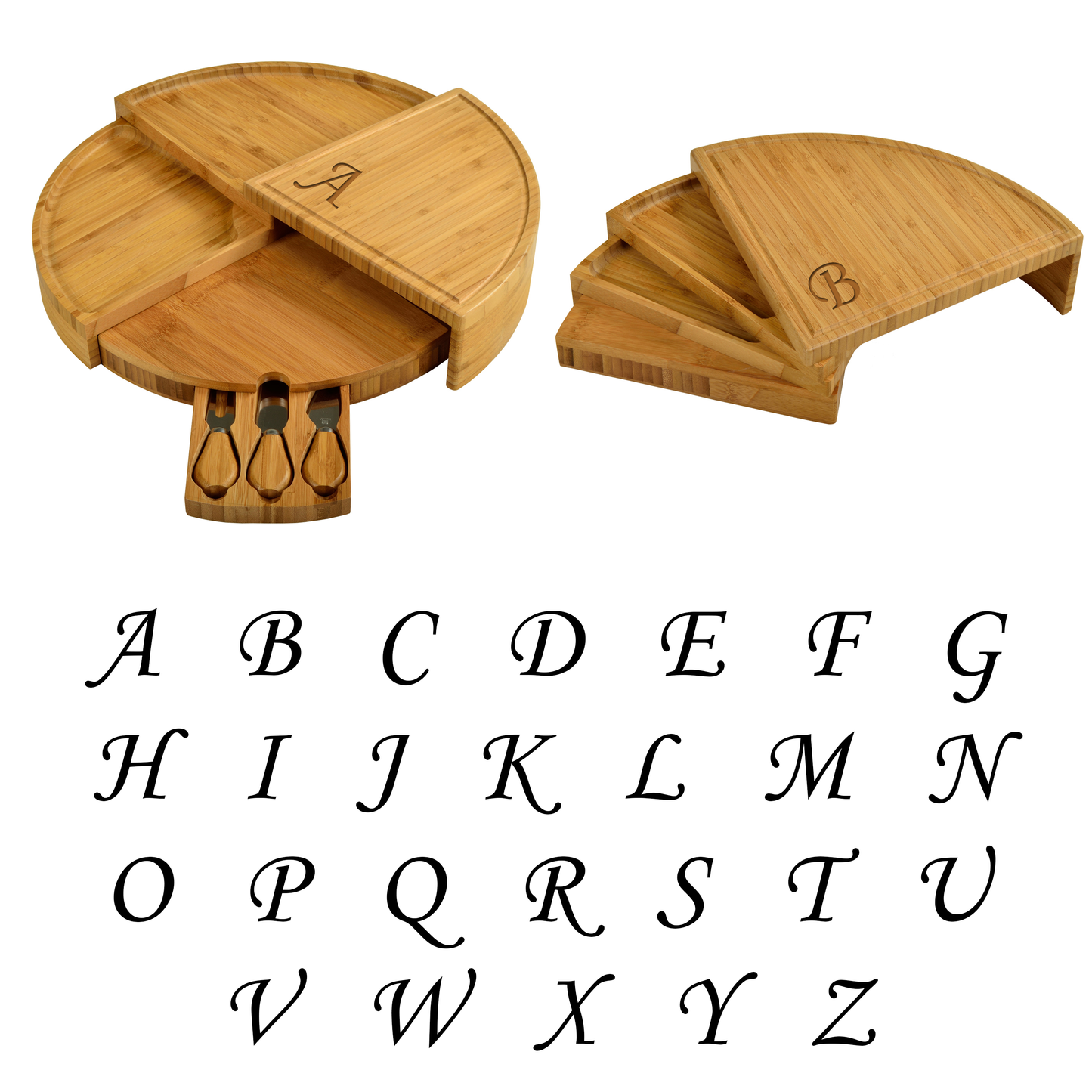 Original Vienna Transforming Cheese Board with Tools: NO LETTER (BLANK BOARD)