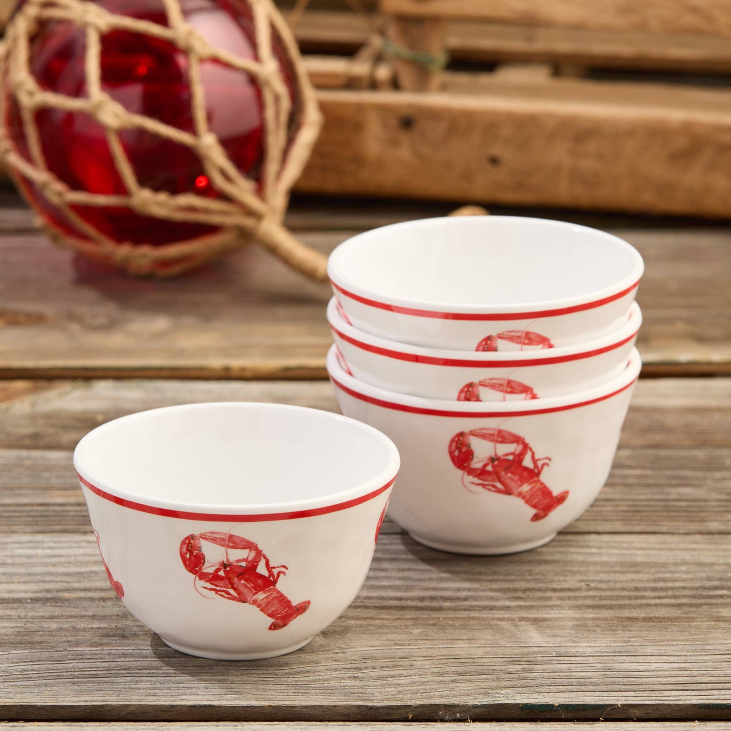 Beach House Lobster Dipping Bowls - Set of 4