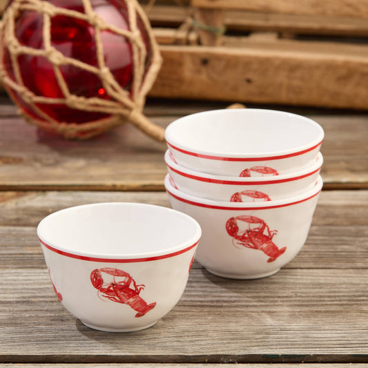 Beach House Lobster Dipping Bowls - Set of 4