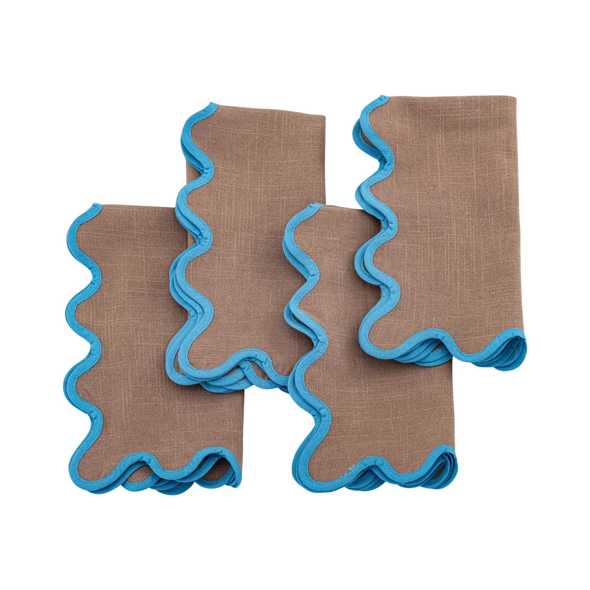Cotton Scallop Dinner Napkin Coco-Morning Glory Set of Four