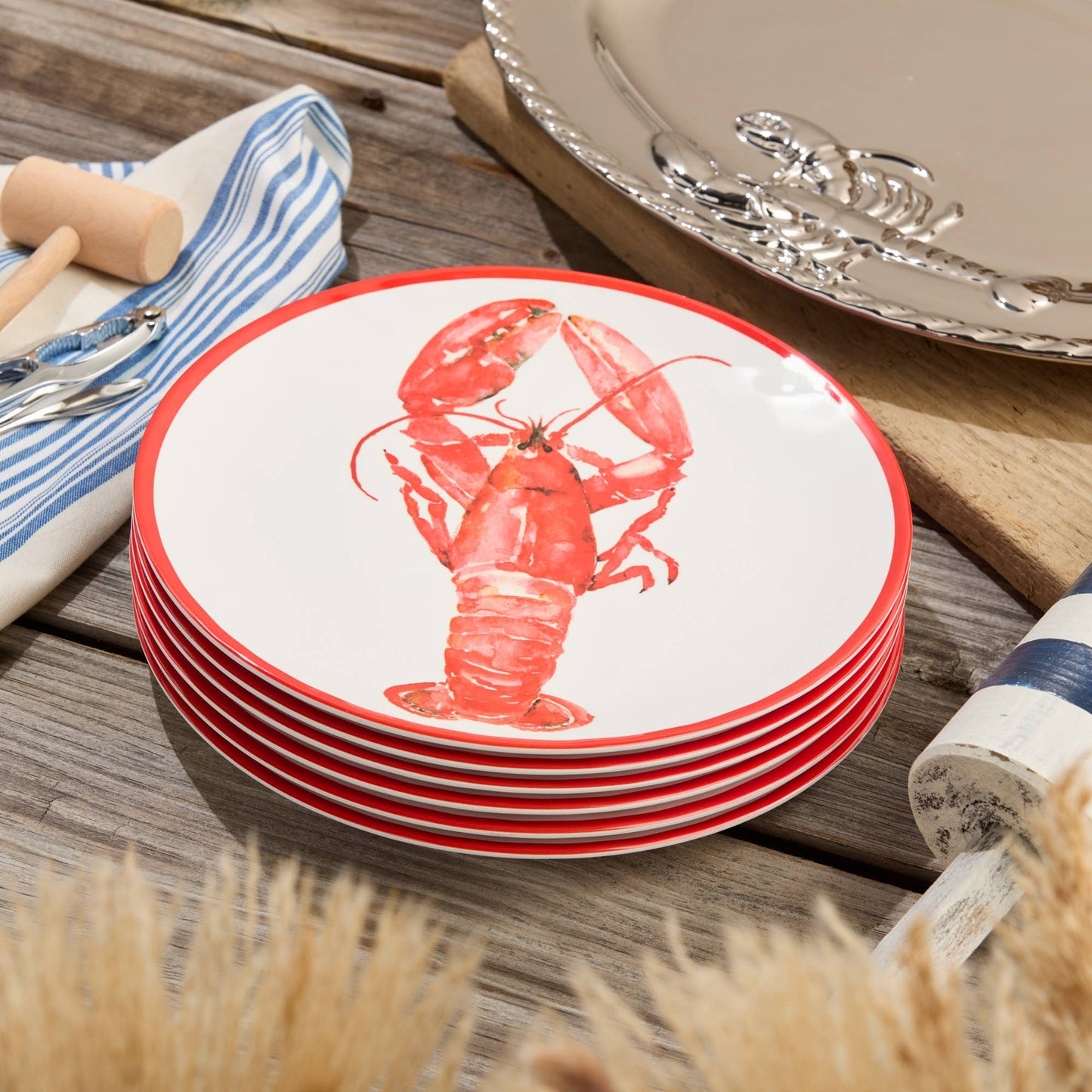 Beach House Lobster Dinner Plate - Set of 4