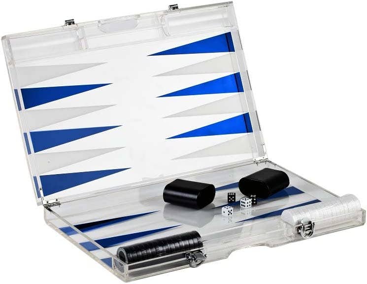 Lucite Backgammon Set, Blue
