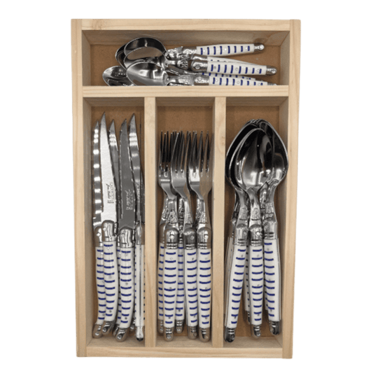 Jean Dubost Mariniere 24 Pc Everyday Flatware Set