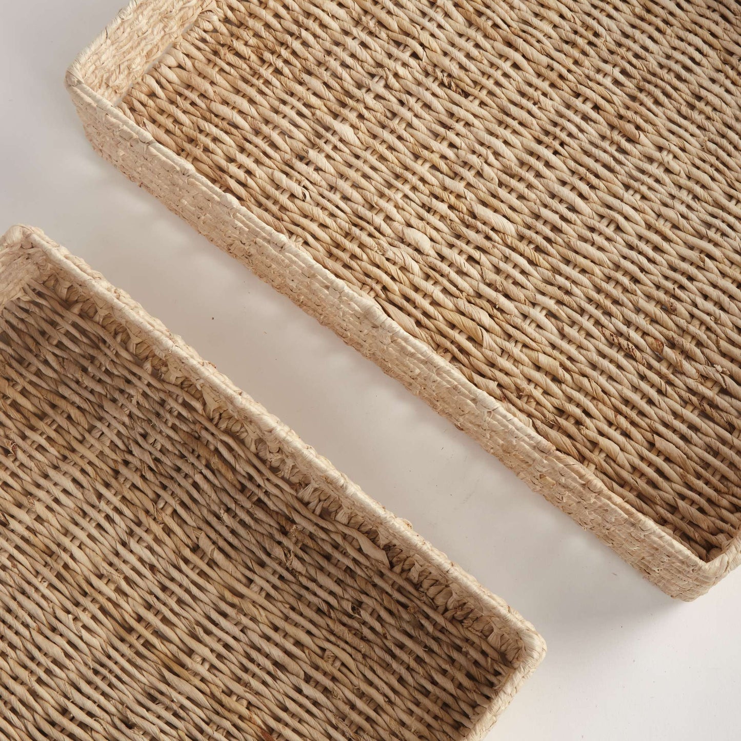 Juliet Abaca Nesting Rectangular Trays, Natural, Set of 2