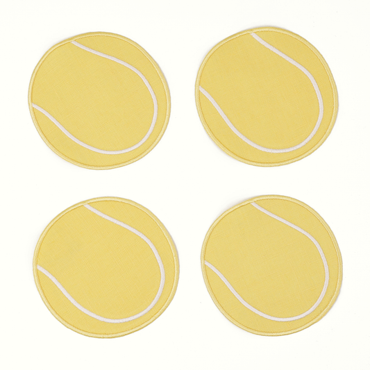 Tennis Ball Cocktail Napkins - Set of 4