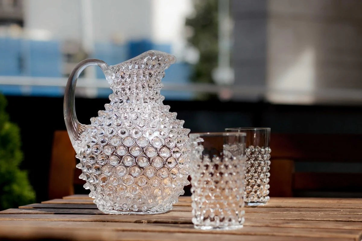 Large Clear Hobnail Gift Box (1 Pitcher/4 Glasses)