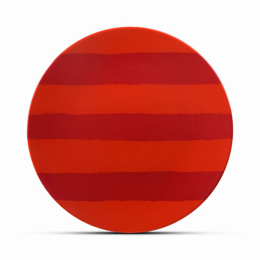 Cabana Striped Dinner Plate - Tomato