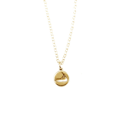 Gold Tiny Island Cut Out Necklace