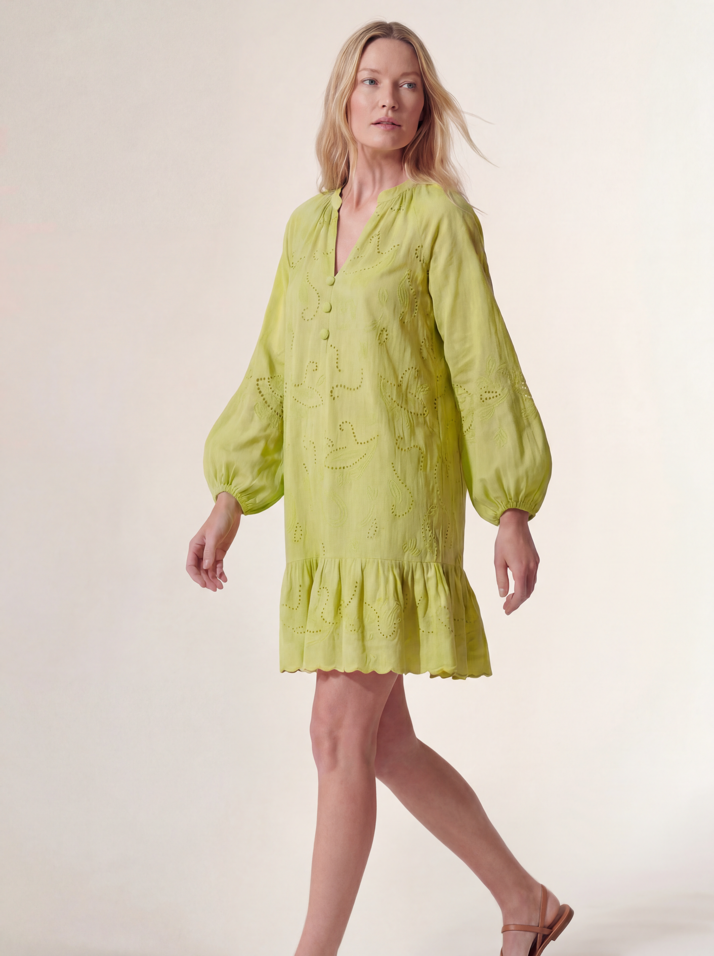 Selwin Mini Dress-Chartruese
