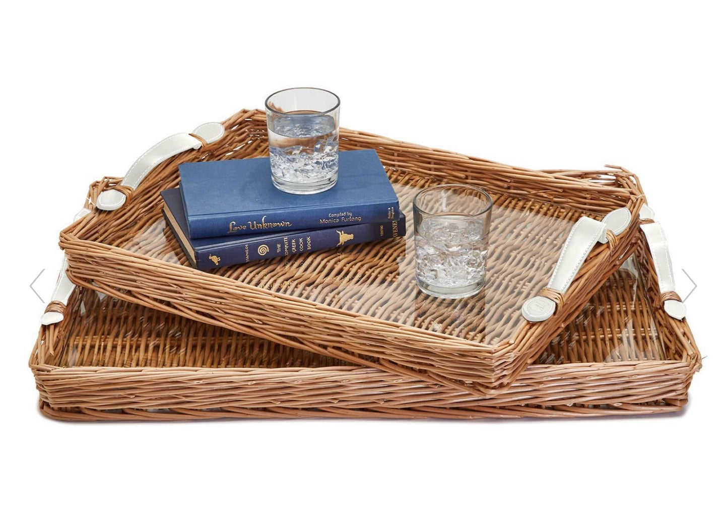Rectangular Wicker Tray White