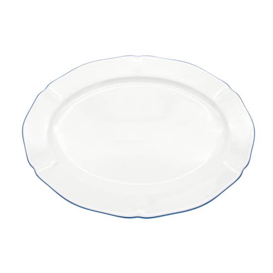 Amelie - Royal Blue Rim - 14" Oval Platter