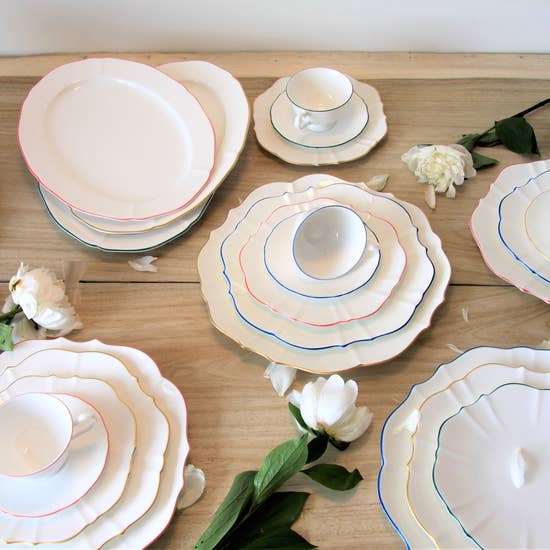 Amelie - Royal Blue Rim - 14" Oval Platter