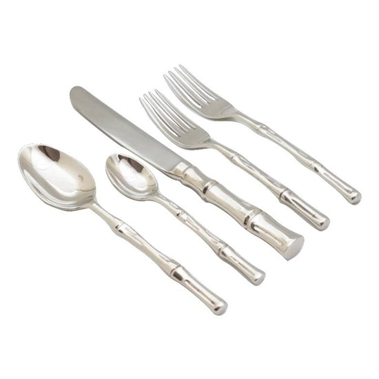 Silver Bamboo Flatware Set of 5