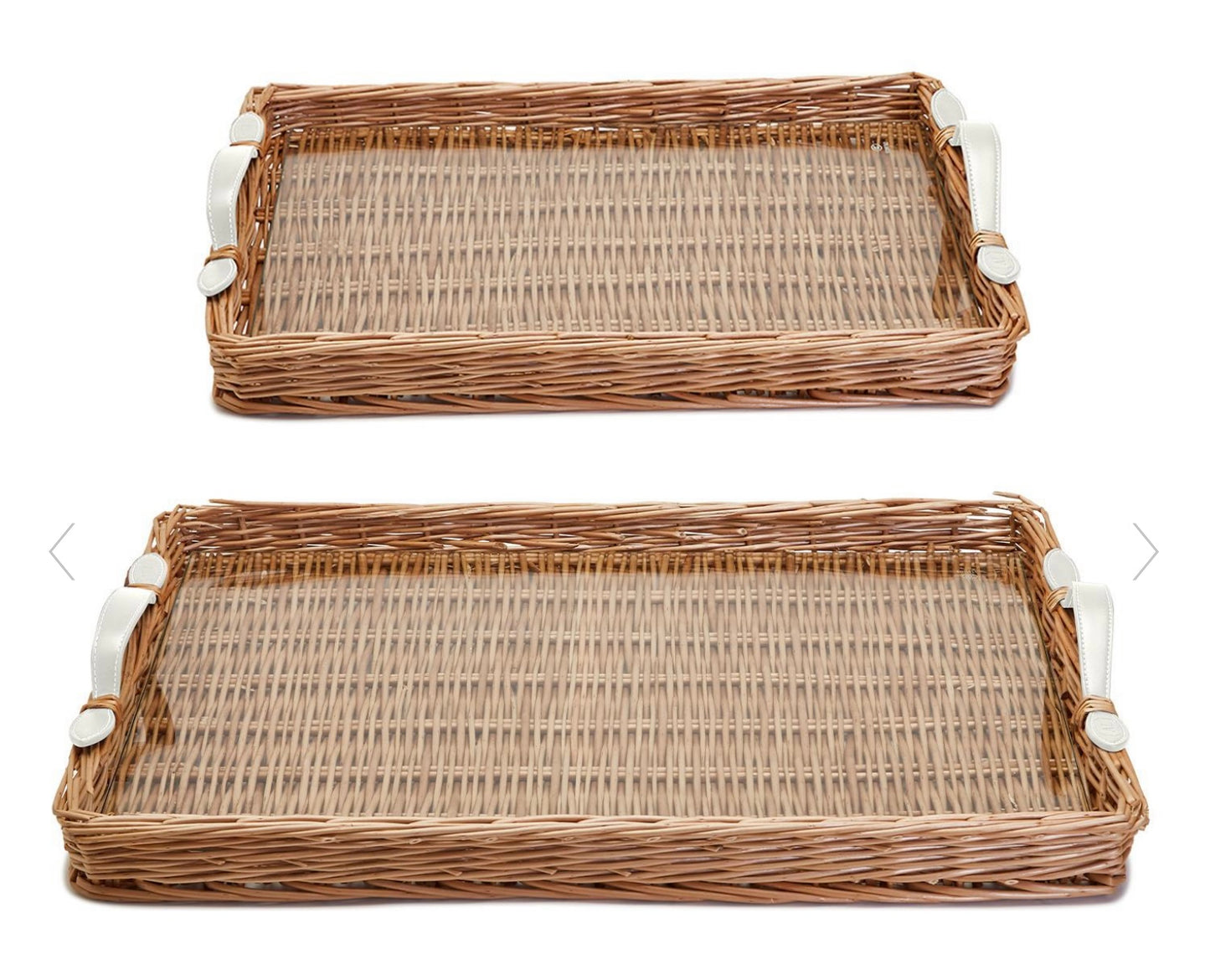Rectangular Wicker Tray White