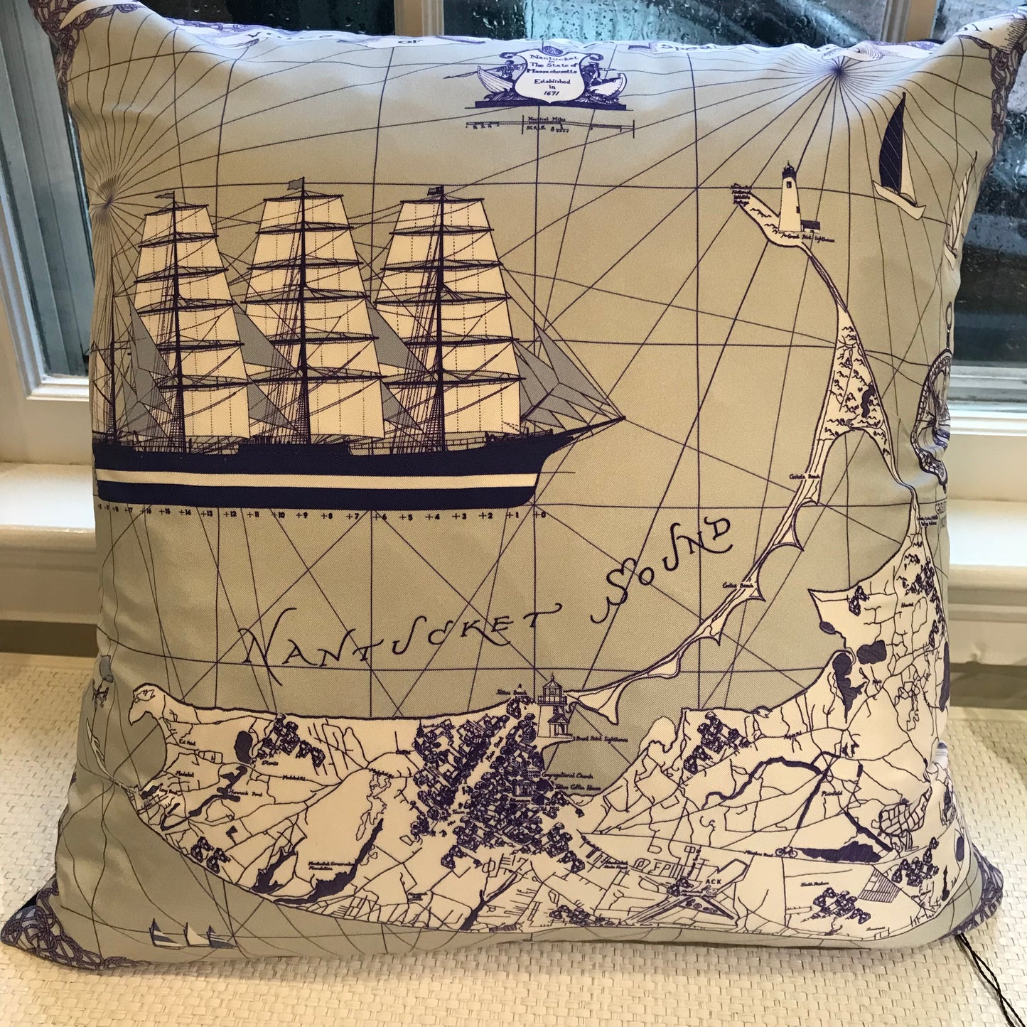 Nantucket Map Pillow