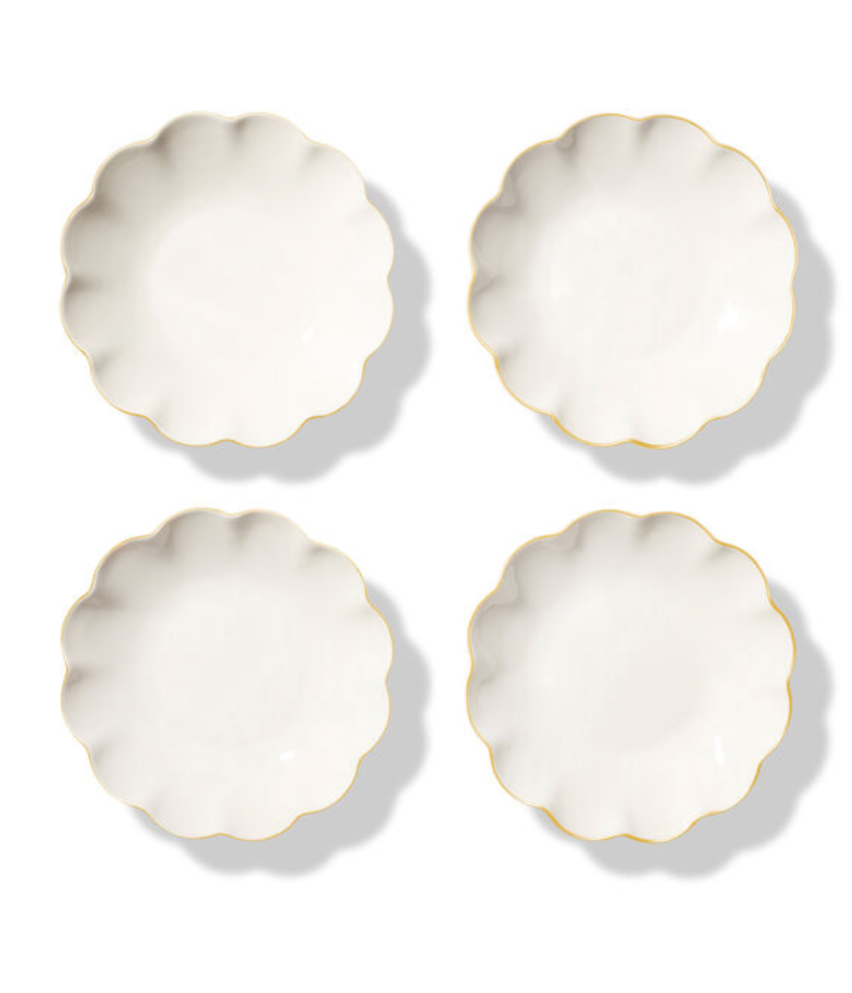 Scalloped Appetizer Plates - Set of 4