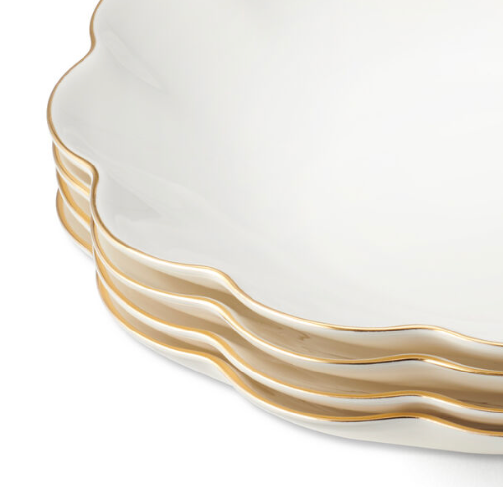 Scalloped Appetizer Plates - Set of 4