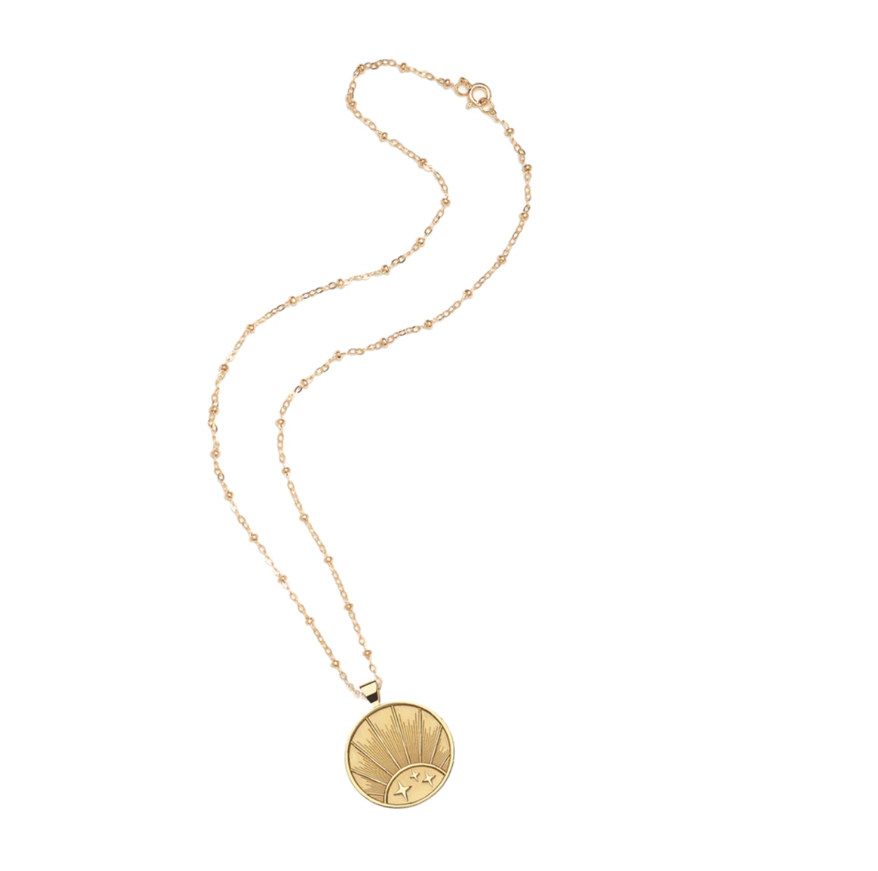 STRONG JW Small Pendant Necklace (Rising Sun) on 16-18" Chain