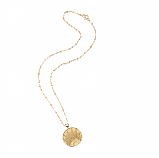 STRONG JW Small Pendant Necklace (Rising Sun) on 16-18" Chain