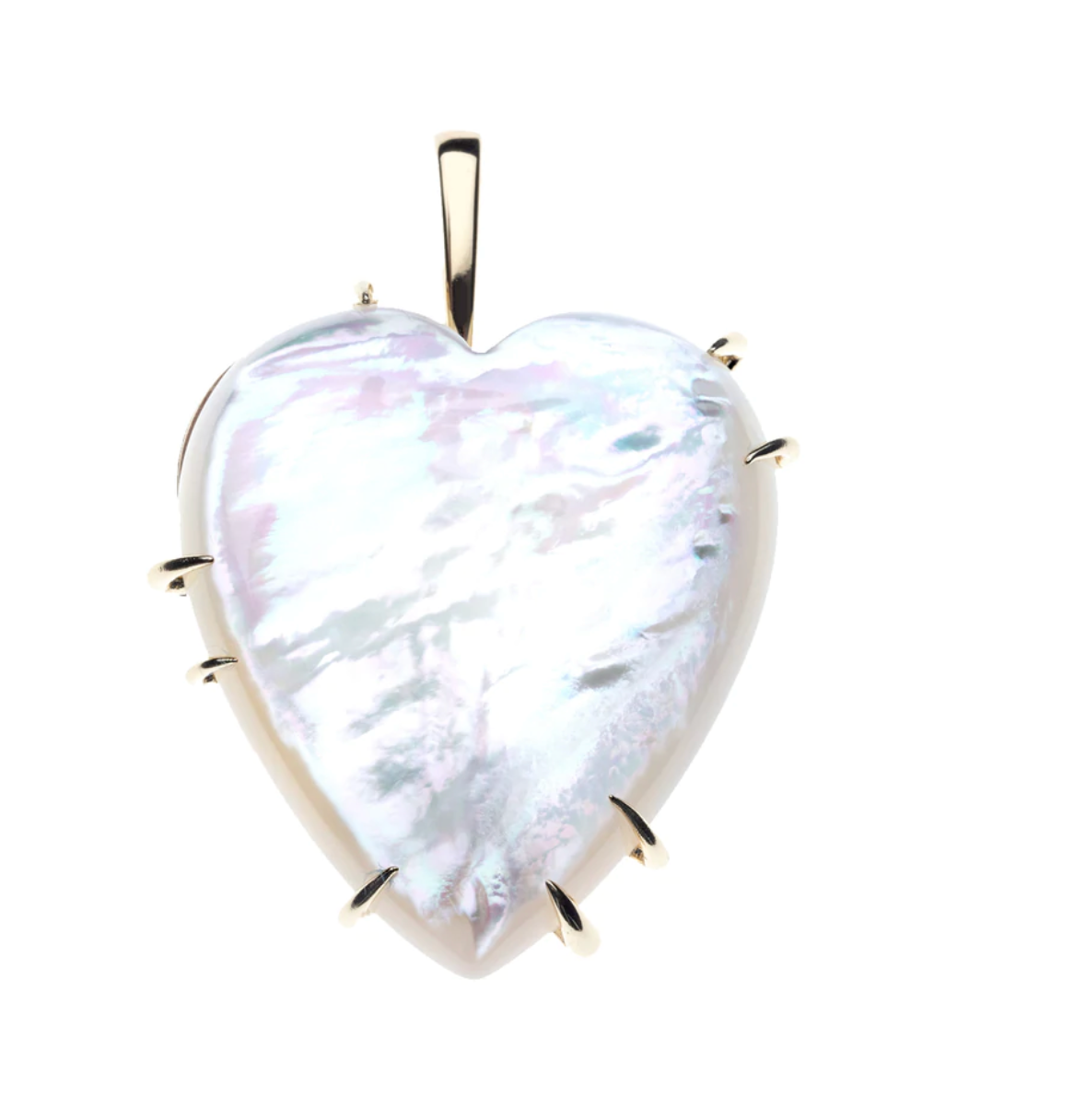 LOVE Carry Your Heart in Mother of Pearl Pendant Necklace