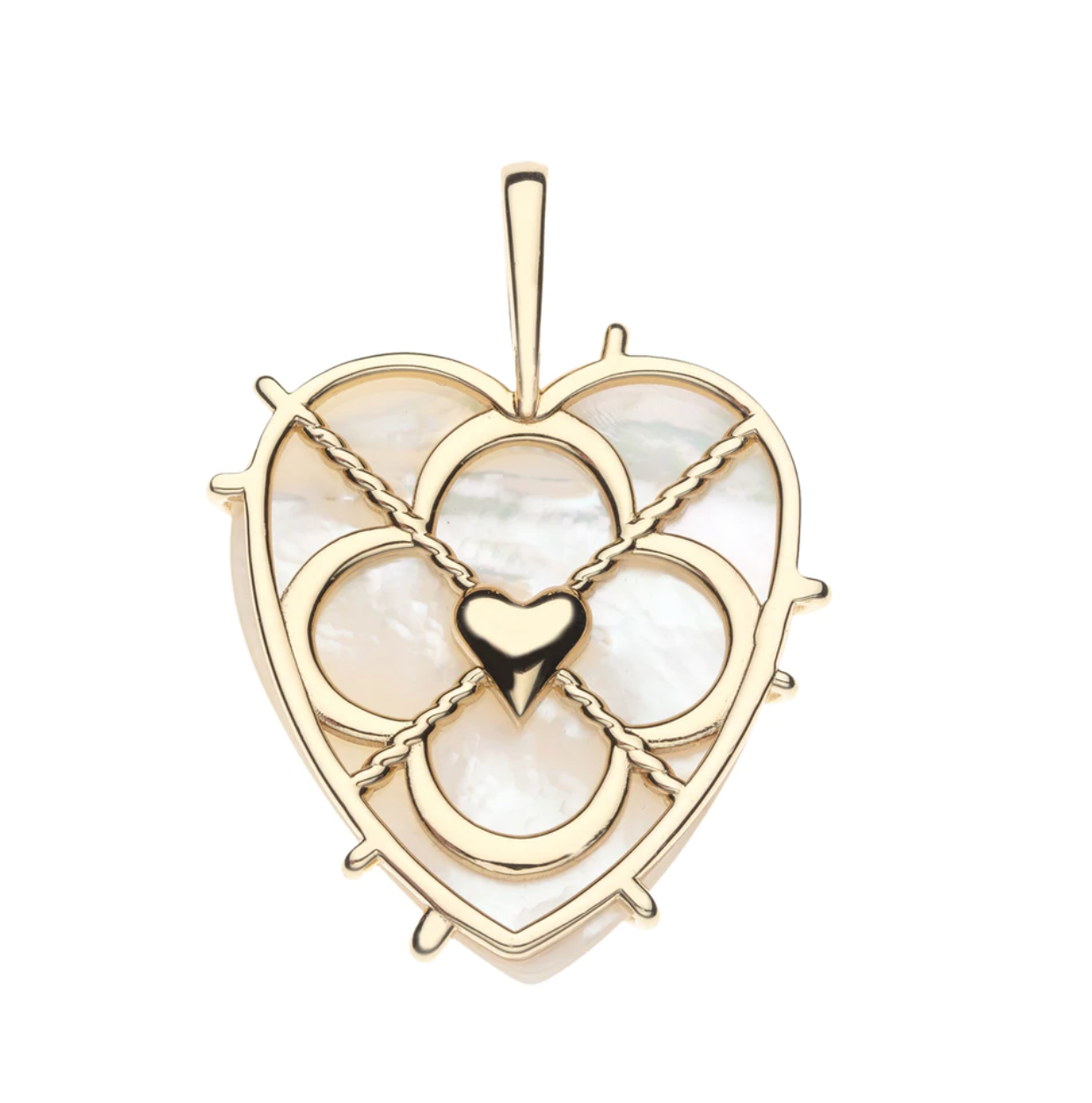 LOVE Carry Your Heart in Mother of Pearl Pendant Necklace