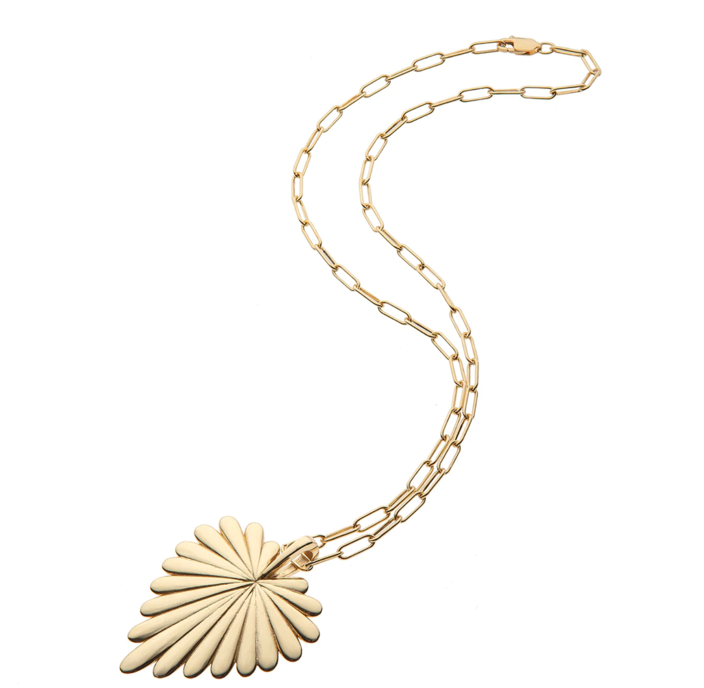 LOVE Full Heart Pendant Necklace on 16-18" Drawn Link Chain