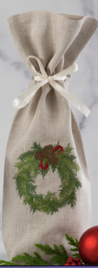 Juniper Wreath Wine Bag