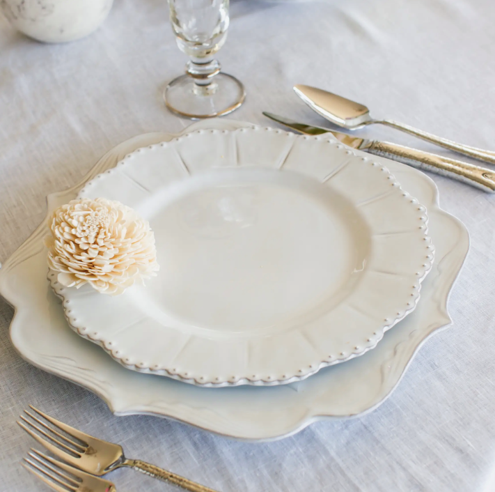 Bella Bianca Beaded Dinner Plate - Set of 4