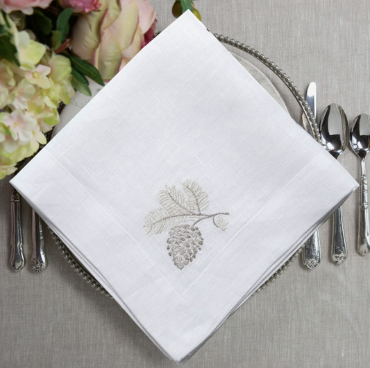 Pinecone Linen Napkin - Set of 4