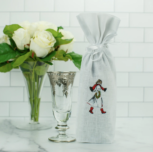 Wreath Girl Wine Bag