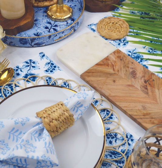Water Hyacinth Woven Napkin Ring Set of 4