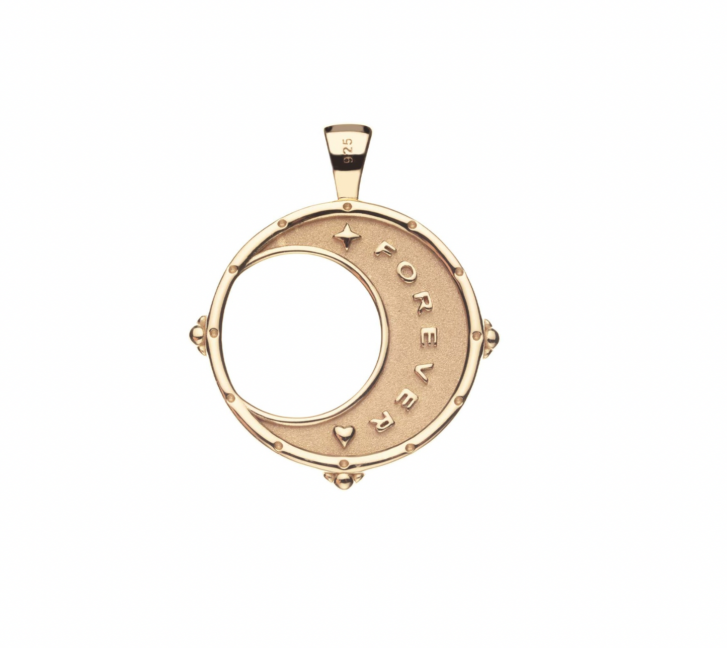 FOREVER JW Moon and Back Pendant Coin Necklace