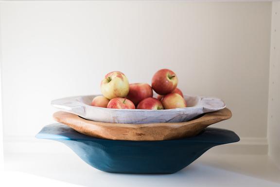 Distressed White Dough Bowl, Small