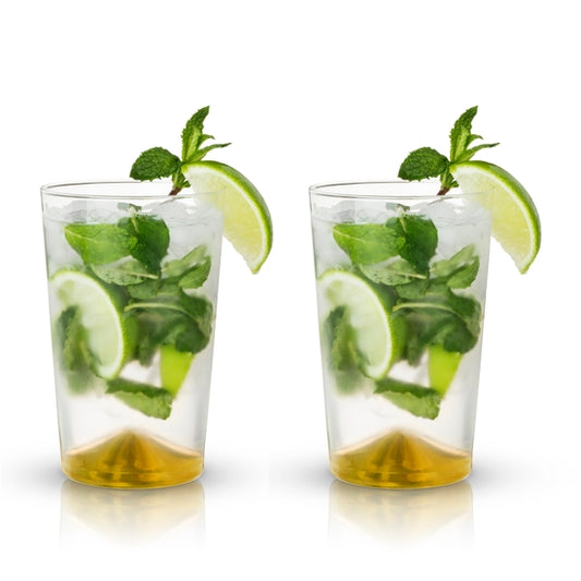 Gold Pointed Cocktail Tumblers- Set of 2